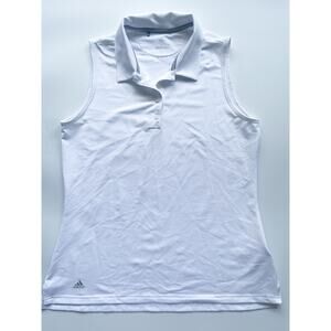 Women's Adidas Golf White Sleeveless Polo Shirt Size Large